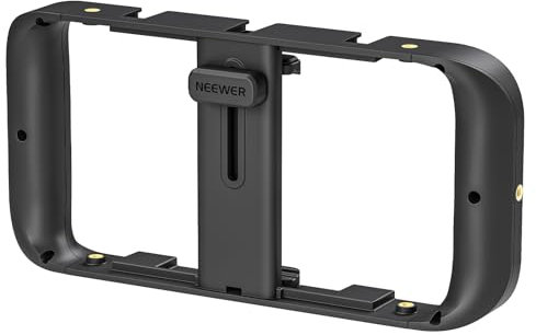 NEEWER Soporte estabilizador para teléfono móvil, Jaula de vídeo Compatible con iPhone, Samsung Galaxy Android, Soporte estabilizador con Zapata fría y Rosca de 1/4 Pulgadas para grabación de vídeo y