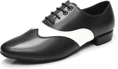 ZYXWVU Latin Dansskor Herr Latin Salsa Tango Jazz Modern Prestanda Party Låg Klack, Vit, 39 EU