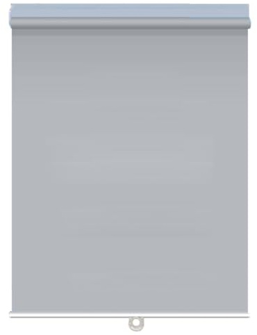 Cordless Blackout Roller Shades Thermal Insulated Waterproof Polyester, No Drill Spring-Loaded Blinds with Free-Stop, Self-Adhesive Lightweight Shades for Bedroom Office RV Sliding Doors(Gray,55W x 15