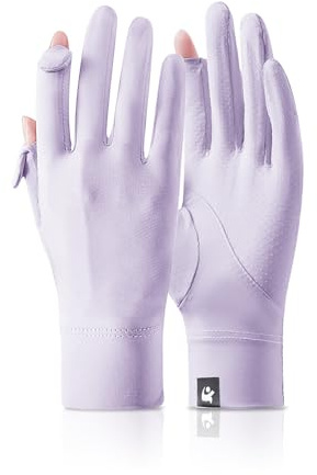 Feelorna Guanti da donna con protezione solare UV, guanti estivi in seta di ghiaccio, traspiranti, protezione solare, guanti antiscivolo per touch screen, guanti da guida per ciclismo, equitazione