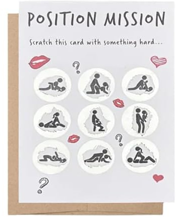 Naughty Scratch Off Full Course Meal Card – Funny Birthday Gift for Him, Humorous Surprise for Boyfriend, Husband, or Partner(Pattern 2)