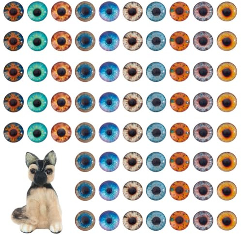 CRAFTYMELODY 100 piezas 10 estilos de cristal ojos de dragón 10 mm ojos de cristal cabujón accesorios para hacer muñecas adorno redondo