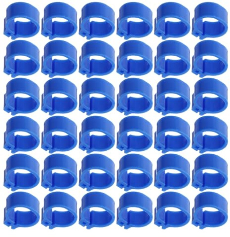 GLEAVI Bagues D’Identification pour Pigeons 10 MM en Plastique Résistant 100 Pièces Anneaux pour Pattes de Pigeons Usage Polyvalent pour Volailles et Oiseaux Couleur Bleu Foncé