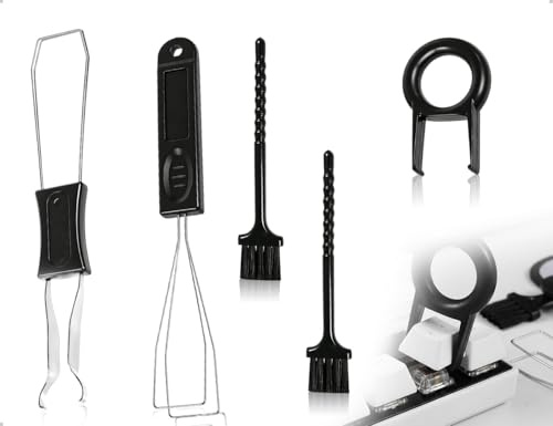 OHYANYAO 5 Extractores De Teclas Universales,Utensilios Prueba para Extraer Teclas De Teclados Estándar Y Mecánicos,Incluyen Cepillo De Limpieza para Mantenimiento Integral