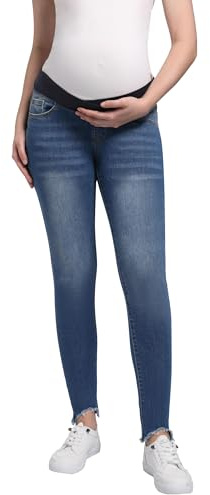 Gowjog Jean Grossesse Femme Skinny | Taille Basse, Élastique, Pantalon Grossesse, Maternité, Décontracté