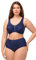 Ulla Popken Damen Entlastungs-BH, ohne Bügel, Strassanhänger, Cup C - G BRA, navy, 100C