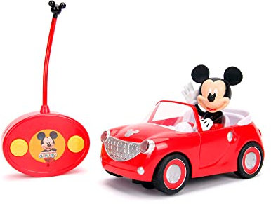 Jada Majorette 7/253074000 Disney - RC Mickey Roadster - Voiture Télécommandée - Figurine Mickey Incluse - Dès 3 Ans - 253074000ONL, Rouge
