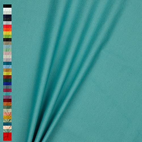 Canvas Stoff Uni Meterware 100% Baumwolle 39 Farben Dekostoff Robust Taschen (031 I Hell Petrol)