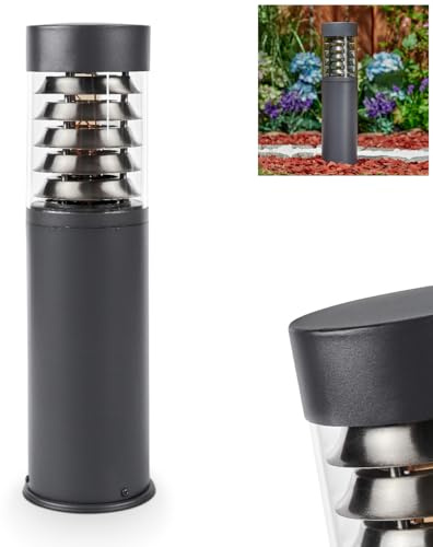Lampada da sentiero per esterni Dakar, lampada con base in metallo/plastica in antracite/chiaro, altezza lampada da sentiero 40 cm, illuminazione da giardino IP44, 1 x E27, senza lampadine