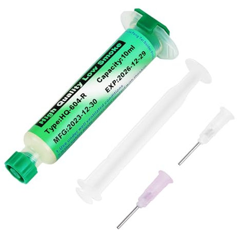 Flintronic Flussmittel Löten 10ml, Bleifreie Lötflussmittel Spritze, Lötflussmittelpaste, SMD Lötfett Flussmittel Lötpaste, Flussmittelpaste für CPU/PCB/SMD Lötzinn
