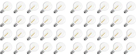 CENMEN 40 Stück G40 LED--Leuchtmittel, E12-Schraubsockel, bruchsichere LED-Globus-Leuchtmittel für Solar-Lichterkette, warm