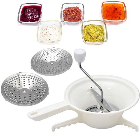 Moulin à sauce tomate – Passoire manuelle, ustensile de cuisine | Moulin à tomates multifonction et ergonomique en acier inoxydable rotatif pour la fabrication de sauces lisses, purées, soupes et