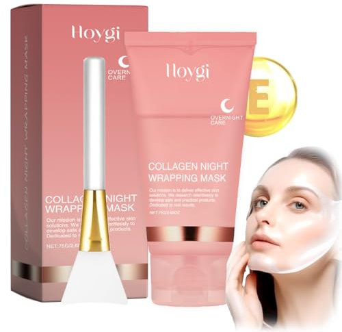 Collagen Night Wrapping Mask, Collagen Overnight Wrapping Peel Off Facial Mask, Nacht Tiefenwirksame Feuchtigkeitsversorgung, Feuchtigkeitsspendend Gesichtsmaske (Pack 1/Entdeckungspaket)