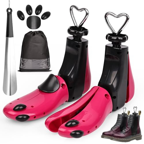 Ostyel Lot de 2 embauchoirs pour homme et femme - Largeur et longueur réglables - Résout le problème des chaussures serrées et frottements - Extenseur de chaussures pour bottes, baskets (rose, 41-47)