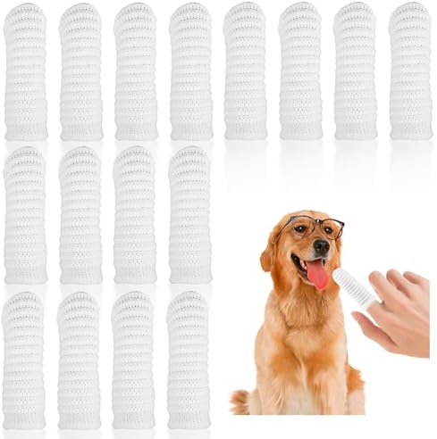 Brosse a Dent Chien,16 PCS Brosse à Dents pour Chien et Chat Brosse à Dent Doigtier Souple pour Animaux de Compagnie Nettoyage Dentaire pour Chiens et Chats Brosse à Dents de Doigt D'animal Familier