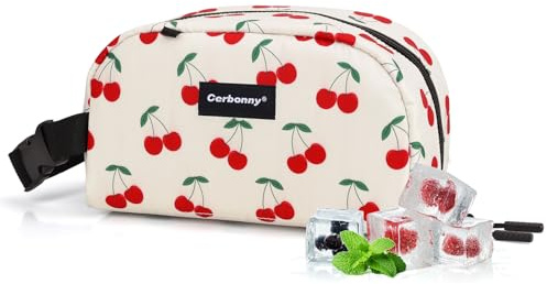 Cerbonny Small Lunch Bag, Freezable Snack Bag with Ice Packs,Cherry