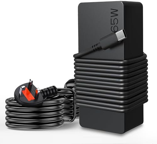 Niniber 65W USB C Laptop Charger,Compatible with Lenovo Type C AC Adapter,Power Supply Charger for ThinkPad T14 T15 T480 T480S T490 T490S T580 T590 E490 Chromebook 100e 300e S330 Yoga 720 910 920,UK