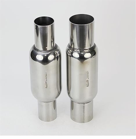 Tailpipe Tip 2'' 2.5'' Inlet 12.5'' Length Car Exhaust Muffler Exhaust Resonator Center(2.5 inch OD)