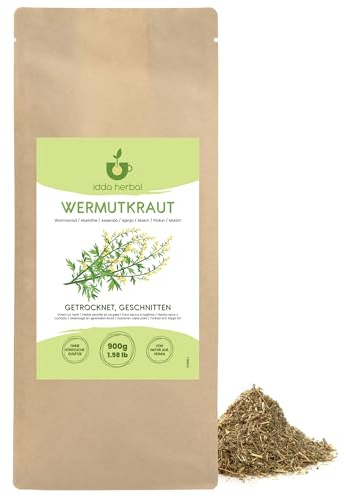 IDDA Herbal Ajenjo Hierba Seca 900g, Té de Hojas Sueltas, Hierba de Ajenjo Seca y Cortada