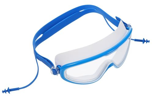 OHPHCALL Gafas de Natación para Hombre Lente de Alta Definición y Silicona Antivaho para Adultos Marco Grande y Tapones Oídos