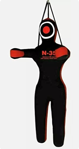 Dummy Hanging and Standing, judo, boxe, lutte, MMA, grappling, Ju Jutsu, poupée non remplie (rouge, 150 cm)