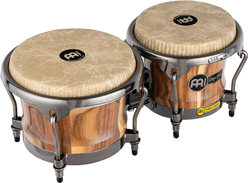 Meinl Percussion Bongos with Chamchuri Stave Shells, Diego Gale Signature — NOT Made in China — Natural Gloss Finish, Remo Fiberskyn Heads, 2-Year Warranty (DGR400CW)