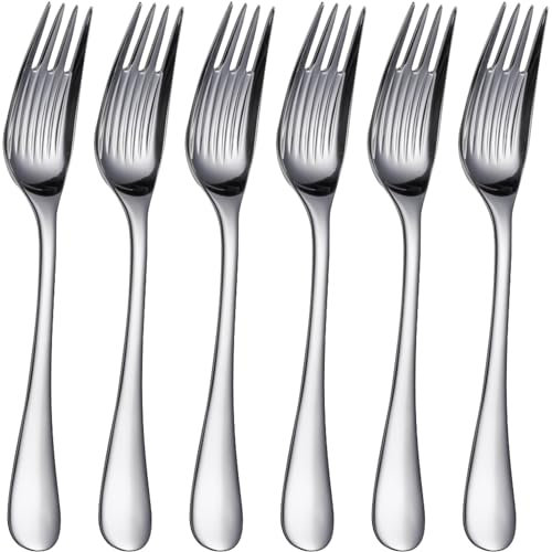 Forchette per riso in acciaio inossidabile - Set di posate - Stoviglie per paella - Posate per frutti di mare - Posate per pesce - 20 cm (6 pezzi)