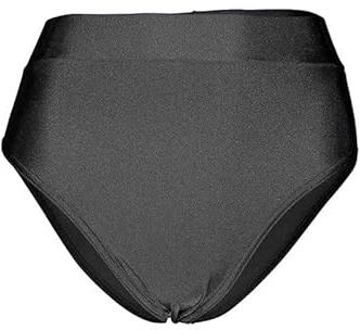 Prime fashions - Girls Shiny Nylon- Hot Pants - High Waist Perfect for Yoga, School, Sportswear (Black, 13-14 Years)