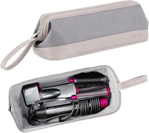 BUBM Custodia da viaggio per Dyson Airwrap Styler/Shark Flexstyle, custodia portatile per asciugacapelli Dyson Supersonic, impermeabile, antigraffio, antipolvere, organizer da viaggio, Grigio chiaro