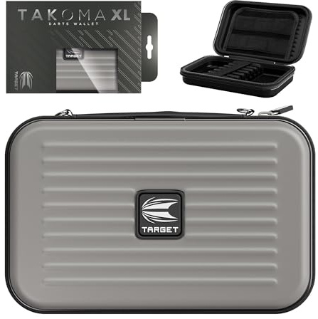 Target Darts Takoma XL Darts Wallet Case, Grey – Holds 6 Darts, Protective EVA Holder with Double Zip Lock Pouches – Professional Dart Accessories