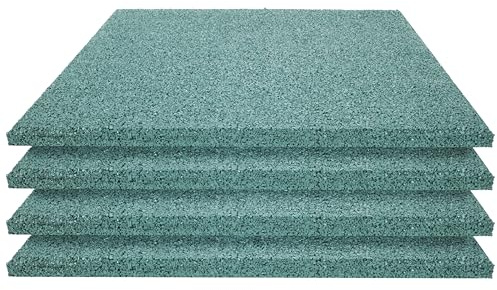TOPRUBBER® 4x Fallschutzplatten 50x50x2 cm Grün Gummiplatten Spielplatzmatten