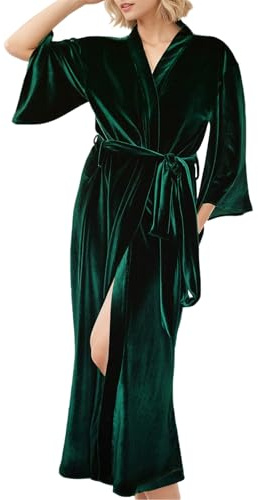 MAYILNSIN Peignoir en velours pour femme - Robe de chambre de demoiselle d'honneur - Vêtement de nuit pour femme - Grande taille