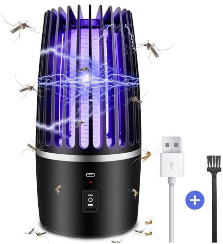 Destructeur d'insectes - Piège à moustiques électrique - 4000 mAh - Rechargeable par USB - Lampe électrique - Piège à mouches - Protection contre les insectes - Pour l'intérieur et l'extérieur - Lutte