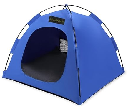 SOLAPOLLO Tienda de campaña para mascotas, tienda de campaña para gatos y perros, cuatro estaciones, universal, desmontable, plegable, portátil, parasol de viaje al aire libre (azul, S)