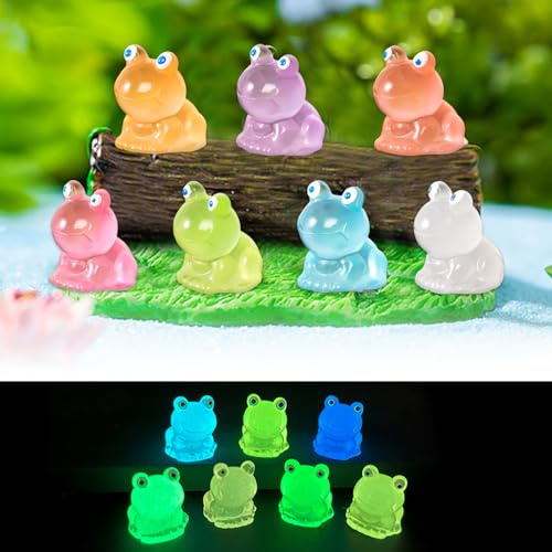 Zamety Mini ranas luminosas, 70 unidades, mini figuras de resina, ranas decorativas en miniatura, pequeñas figuras de rana para bricolaje, acuario, jardín, paisaje, casa de muñecas, decoración en