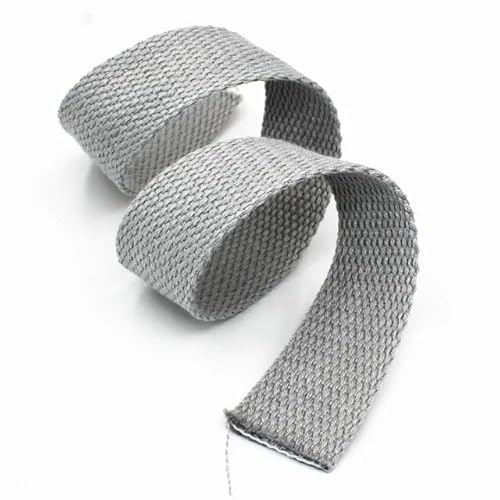 WEOKDFHA sadelgjord 5 meter 20/25/32/38 mm 1,3 mm tjockt bomullsband väskor rem plagg band bälte gör-det-själv kläder sömnad tejp snedremsor bindning (grå, 20 mm)