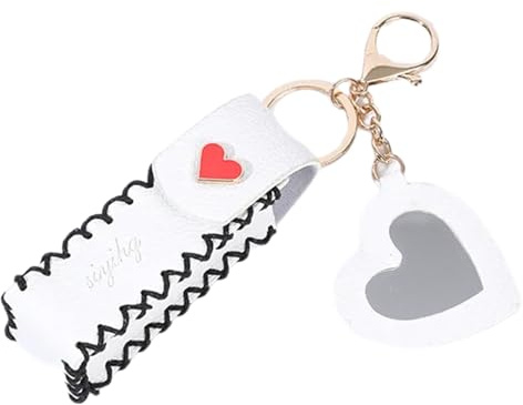 Petit support élégant en polyuréthane noir pour baume à lèvres avec porte-clés pour maquillage rapide, sac de rangement compact pour rouge à lèvres, porte-clés tendance, organisateur de maquillage de