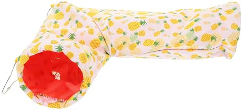 MUCKLILY Túnel para Conejillos de Indias y Hámster, Cama Escondite Pequeño para Jaula, Túnel y Cálido de Tela Amarilla para Mascotas Pequeñas, Juguete para Animales Pequeños