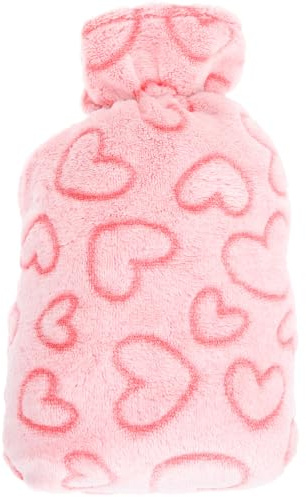 BESTOMZ Funda para Bolsa de Agua Caliente de 1l, Cubierta de Pelusa Suave y Lavable que Aísla el Calor, Diseño Moderno y Portátil para Uso en Invierno y Aliviar Dolores