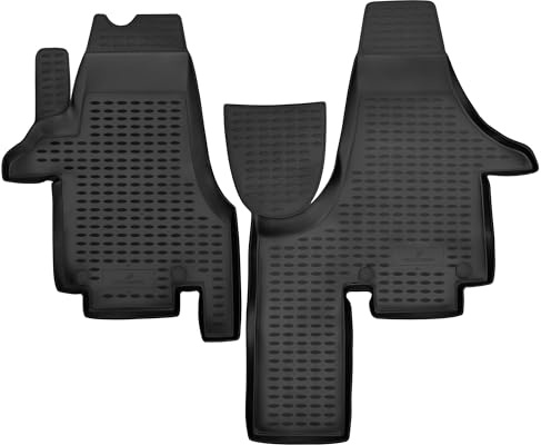 WALSER XTR Gummi Fussmatten Auto für VW Multivan T6 2015-2019, 100% passgenaue Auto Fußmatten, robuste Universal Fußmatte Auto, Gummimatten Auto, Auto Fussmatten Gummi, Auto Gummimatten