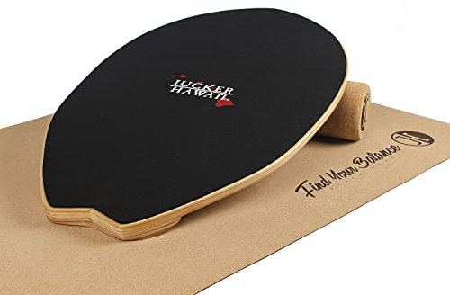 JUCKER HAWAII Balance Board Homerider Surf Neo - Balanceboard mit großer Standfläche für bessere Koordination - Surf & Balancetrainer inkl. Korkrolle und Bodenschutzmatte