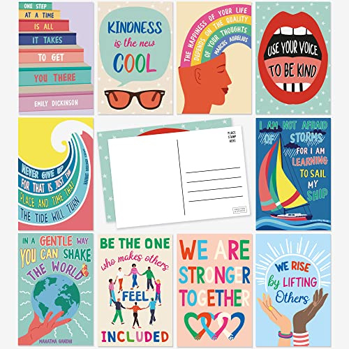 Sweetzer & Orange Motivational Postcards Pack (60 Cards) 4x6 Postcards for Kids and Adults. Growth Mindset Affirmation decor pages, Mindfulness pages, Inspiration flyers, Blank Encouragement Sheets