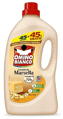 Omino Bianco Detergente Líquido Marsella 45 Dosis + 45% Gratis, 2640ml