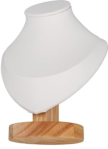Fockety Espositore per Gioielli, Supporto per Collana in Pelle PU in Flanella di Registro, Cavalletto per Gioielli, Collana, Esposizione a Catena, Busto per Collana, Busto per Gioielli,