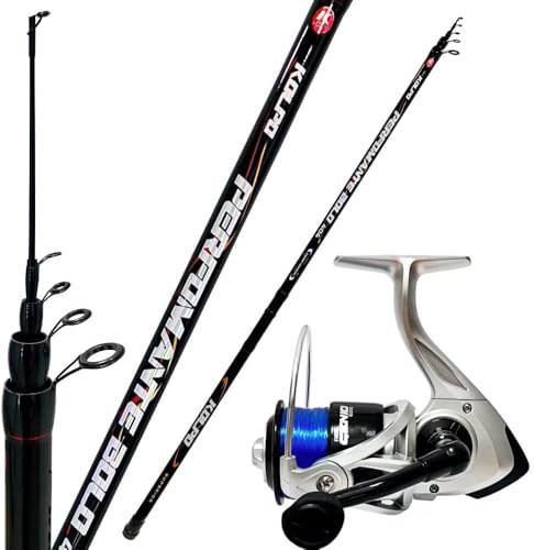 Kolpo kit bolognese in offerta canna da pesca 4 mt con mulinello per la pesca con galleggiante per il mare lago e fiume