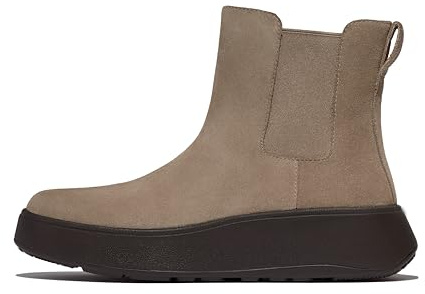 Fitflop Stivaletti Chelsea Flatform in camoscio F-mode da donna, Tortora, 40 EU