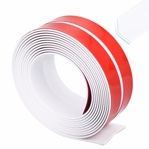 Paraspigoli Adesivo in PVC, Protezione Bordi Autoadesiva in PVC, Flessibile Paraspigoli, Facile da Tagliare, Protezione Bordi per Porte, Finestre, Pareti, Cucina, Piastrelle (4 cm x 8 m)