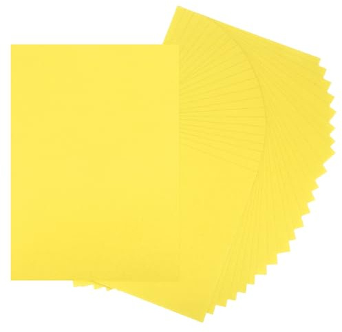 QUARKZMAN 24 Feuilles De Papier Cartonné Jaune 8.5 x 11 A4 Papier Épais 250gsm/170lb Carton En Vrac Pour Imprimante DIY Scrapbook Menus Cartes Invitations Et Artisanat