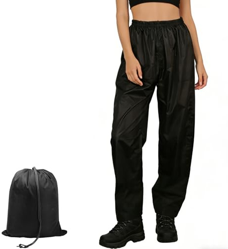 Waterproof Trousers Womens,Breathable Waterproof Overtrousers Womens Hiking Walking Trousers for Women,Lightweight Windproof Rain Over Pants for Outdoor Summer (UK, Alpha, XL, Regular, Regular)
