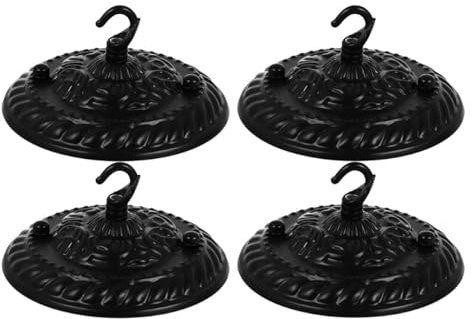 SHINEOFI Vintage Ceiling Light Canopy Plates Decorative and Not Easy to Deform 4 Pcs with Hooks Steel and Zinc Alloy Material for Pendant Light Suitable for Dining Room and Home